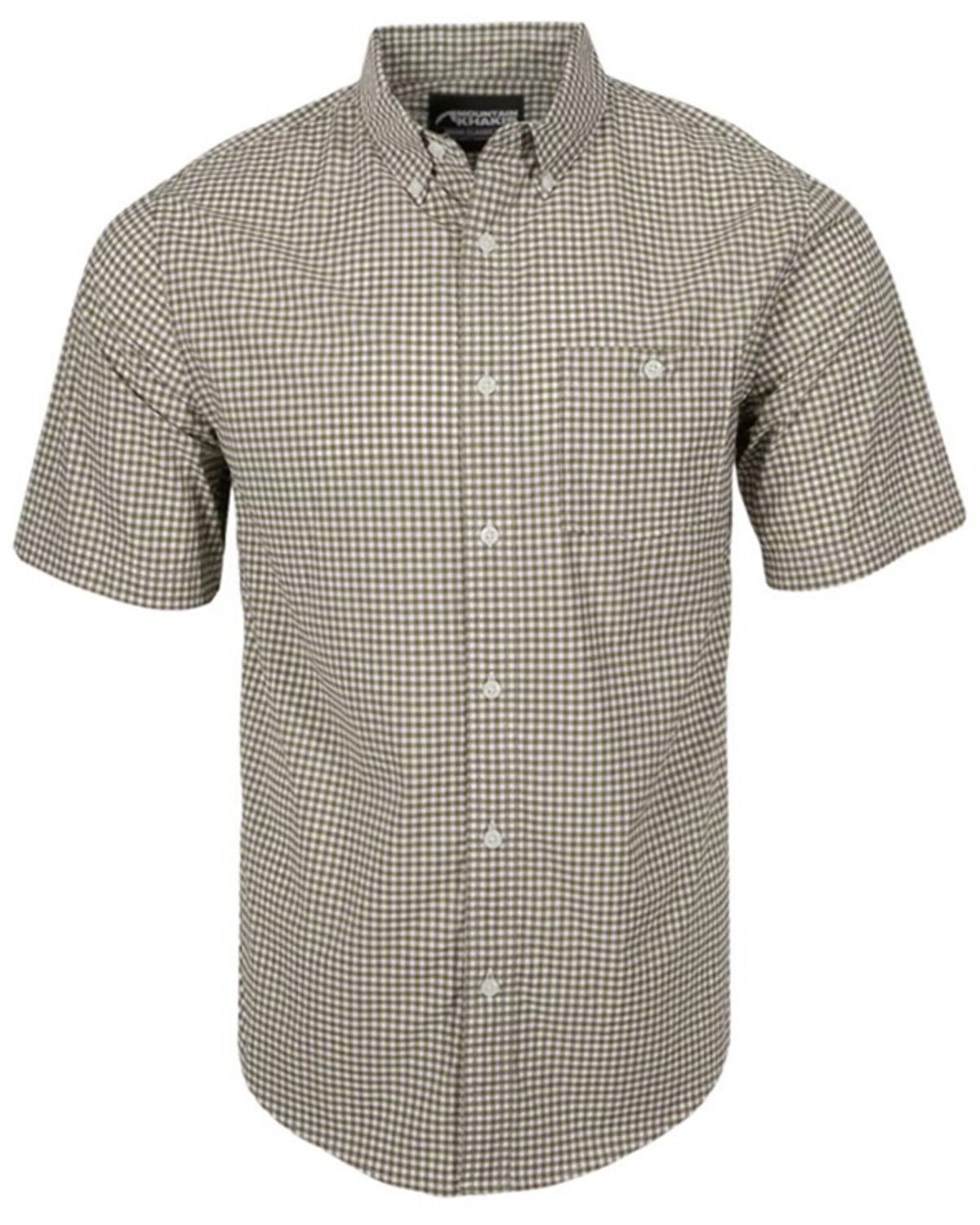 Image #1 - Mountain Khakis Men's Glacier Plaid Print Short Sleeve Button-Down Shirt, Cream, hi-res