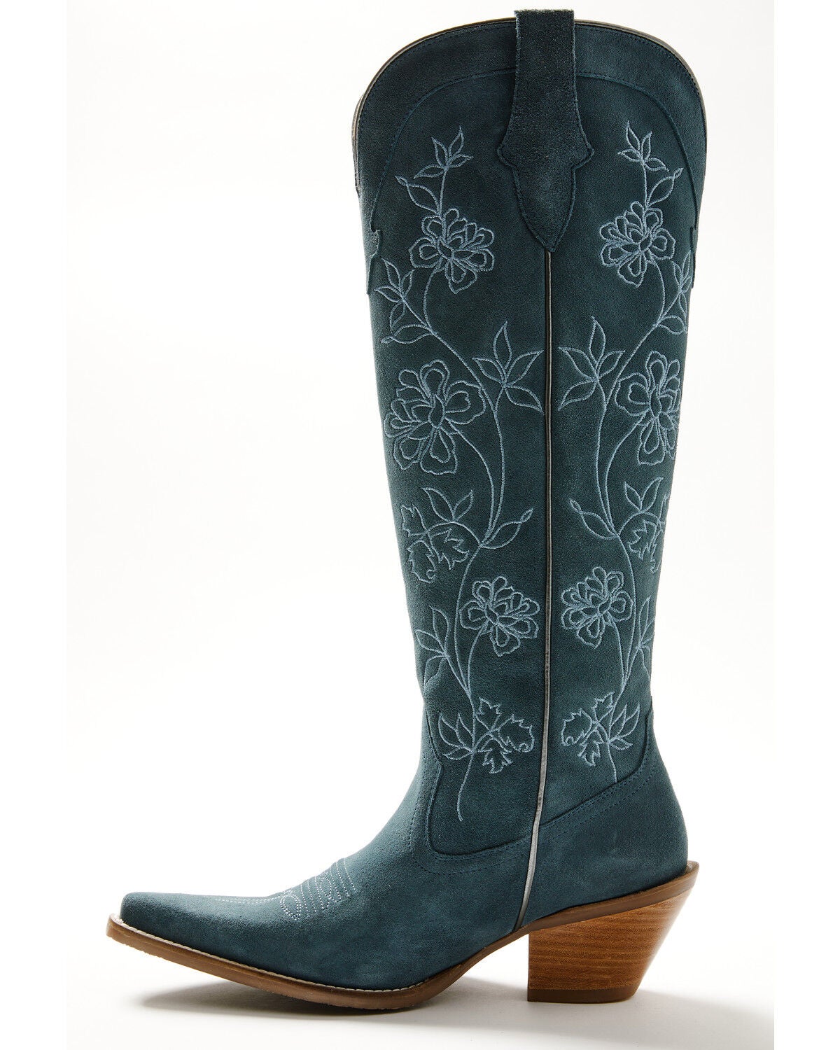 Image #3 - Shyanne Women's Flora Suede Tall Western Boots - Snip Toe, Blue, hi-res