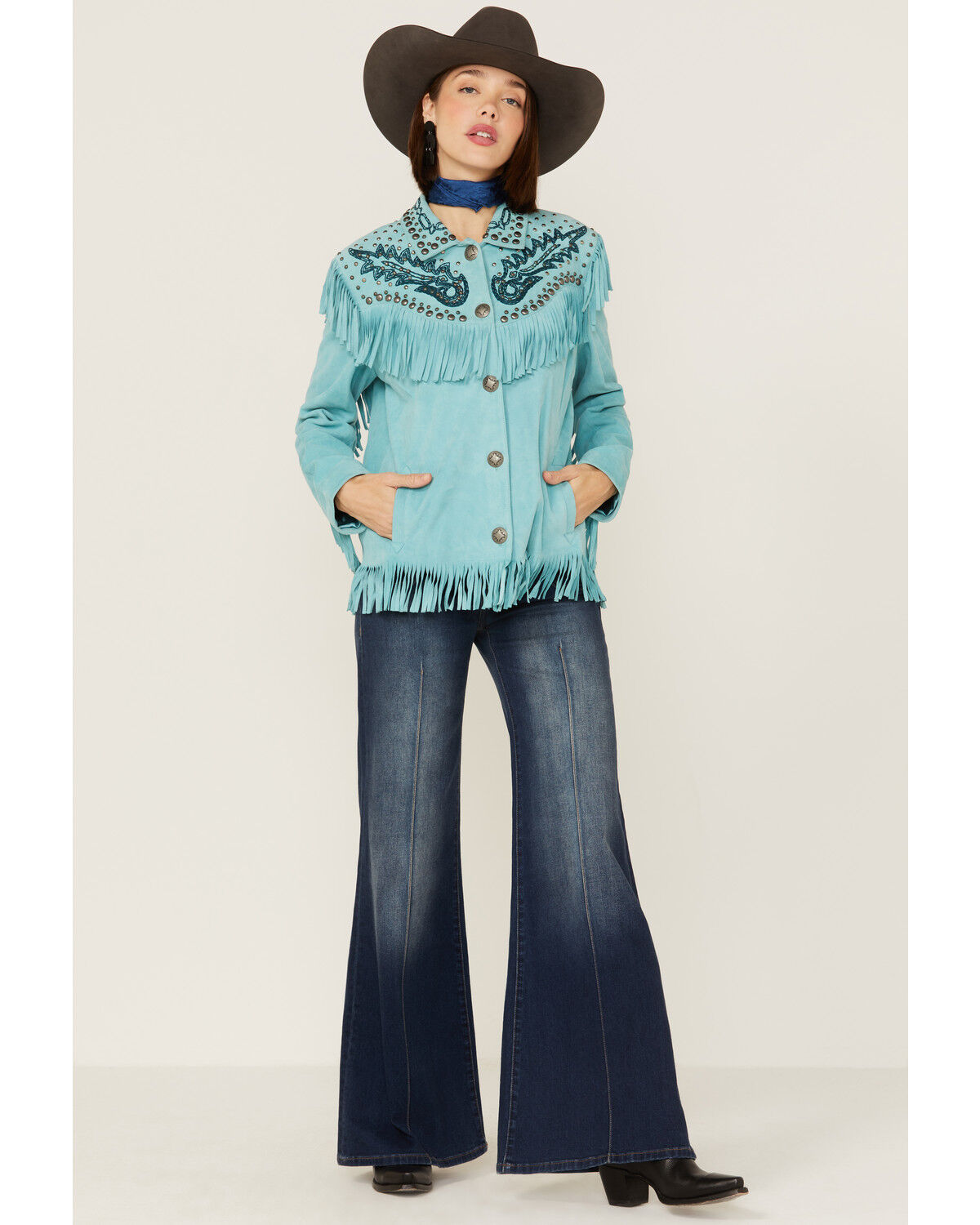 Image #4 - Double D Ranch Women's Outside Boys Jacket, Turquoise, hi-res