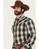 Image #2 - Stetson Men's Plaid Print Long Sleeve Pearl Snap Western Shirt, Black, hi-res