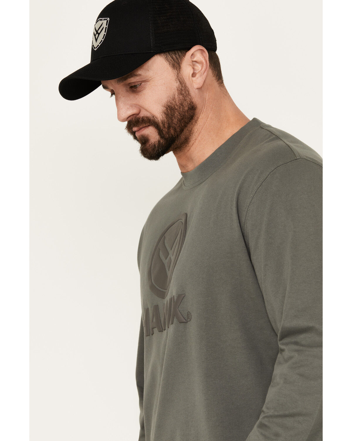 Image #2 - Hawx Men's Long Sleeve Graphic Work T-Shirt, Charcoal, hi-res