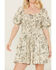 Image #3 - Revel Women's Leaf Print Mini Dress, Cream, hi-res