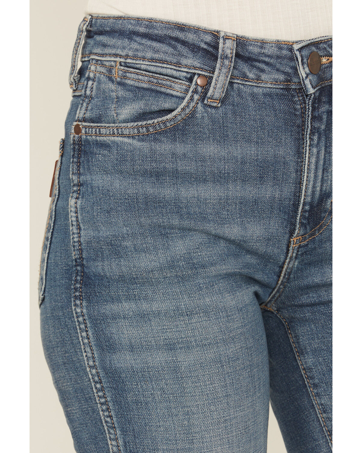Image #4 - Wrangler Retro Women's Bailey Medium Wash High Rise Bootcut Stretch Denim Jeans, Medium Wash, hi-res