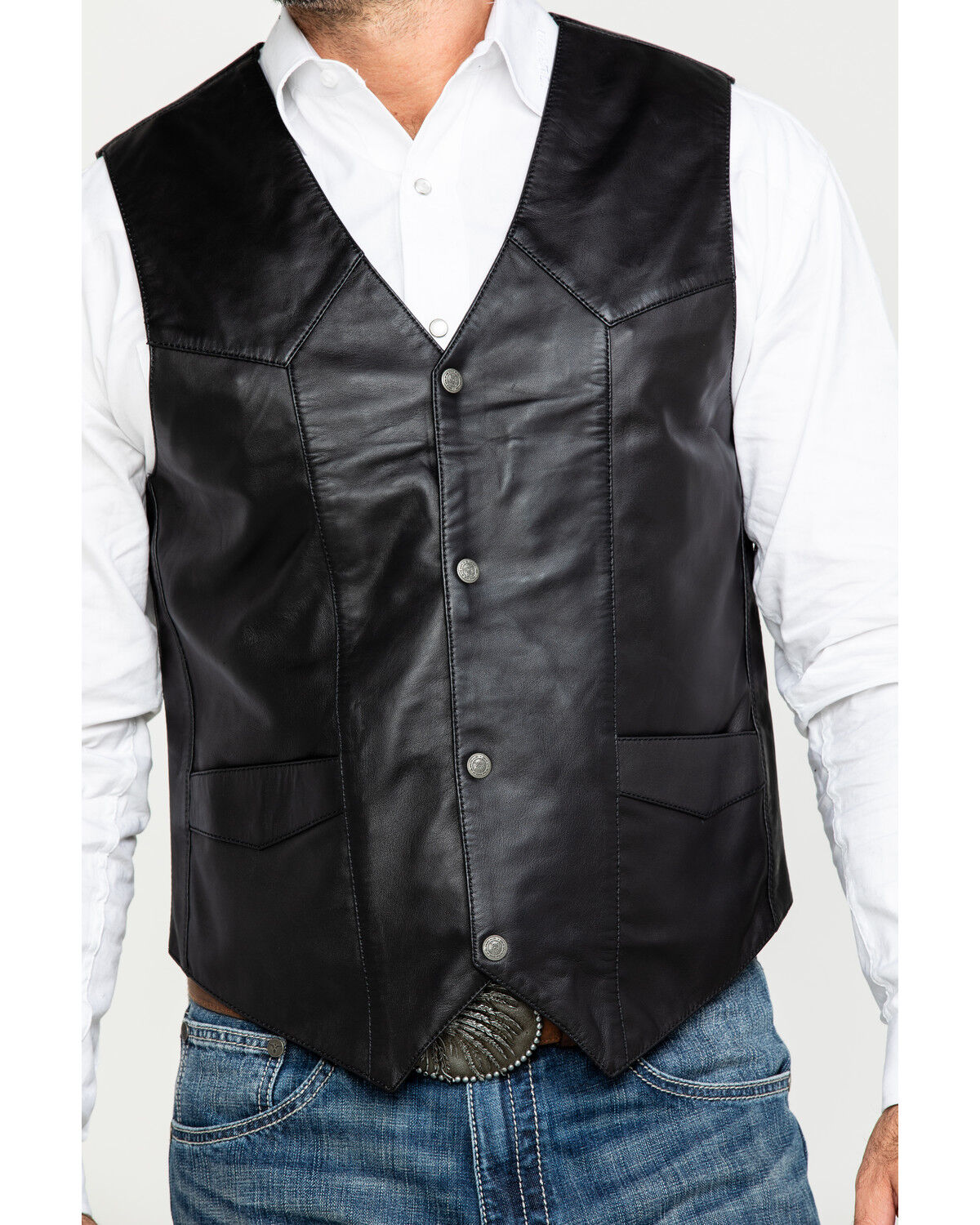 Image #4 - Liberty Wear Men's Jackson Lambskin Leather Vest, Black, hi-res
