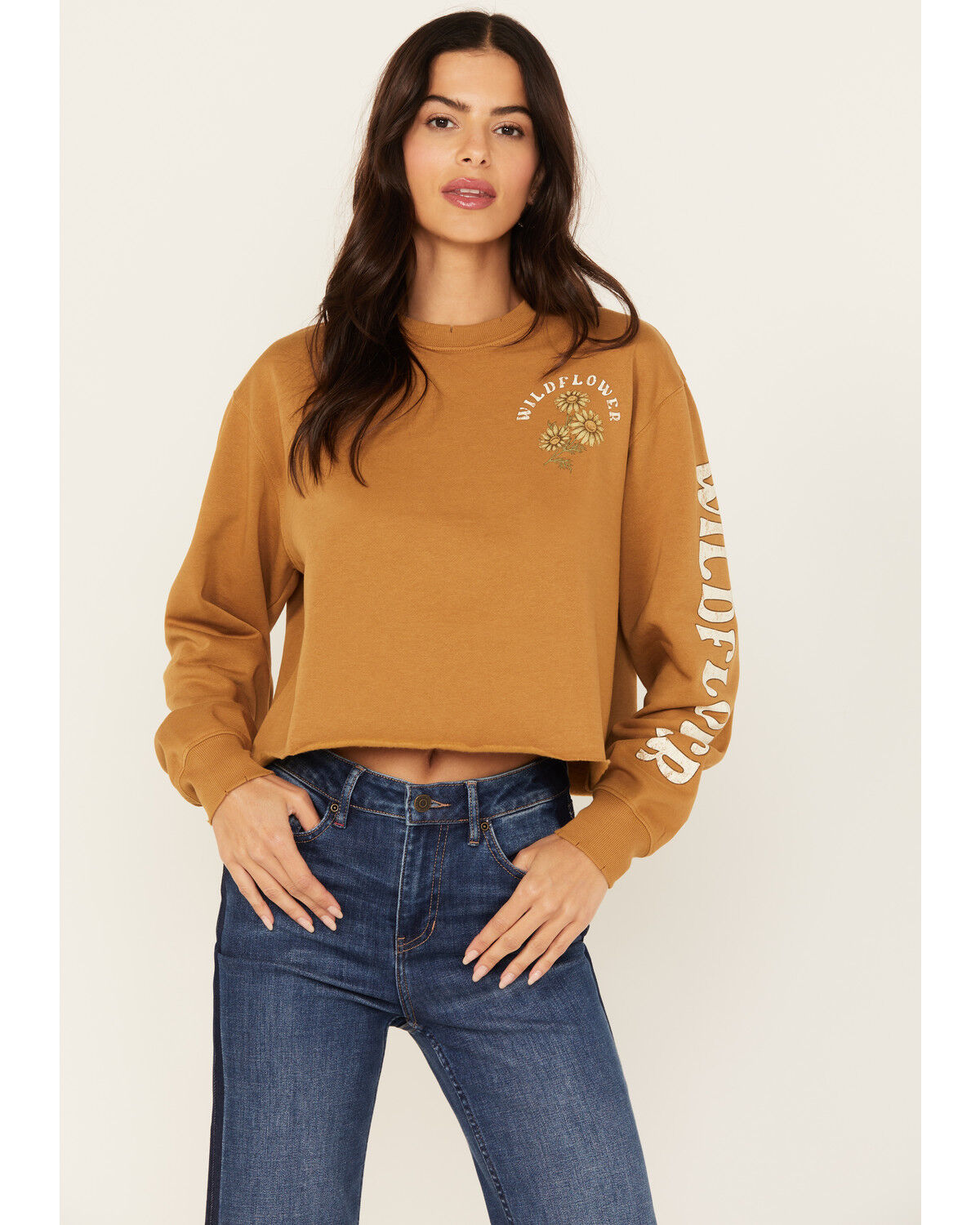 Image #1 - Cleo + Wolf Women's Wildflower Washed Cropped Sweatshirt, , hi-res