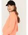 Image #2 - Dickies Women's Heavyweight Woodman Logo Pullover, Coral, hi-res