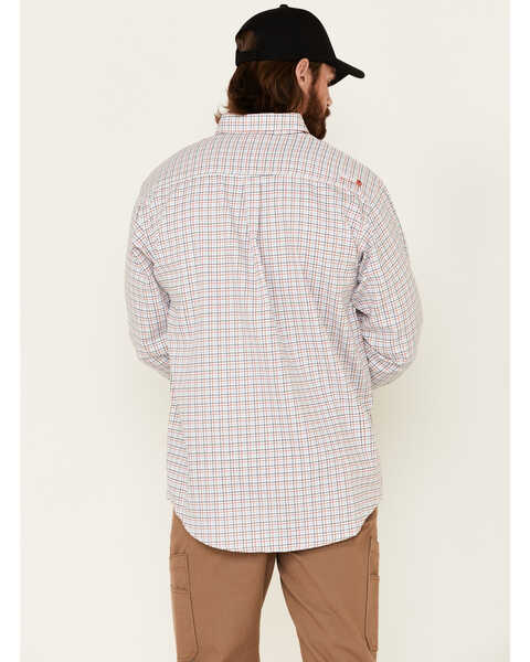 Image #5 - Ariat Men's FR Gauge Plaid Print Long Sleeve Button Down Work Shirt, White, hi-res