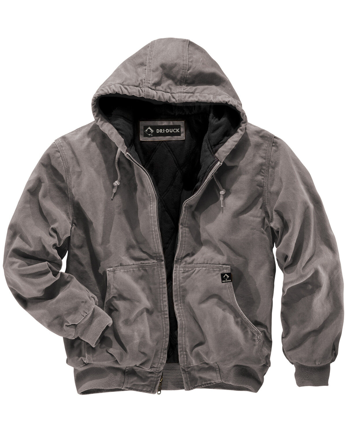 Image #1 - Dri Duck Men's Cheyenne Hooded Work Jacket, Grey, hi-res