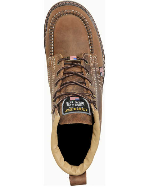 Image #5 - Carolina Men's AMP USA Lace-Up Work Boots - Soft Toe, Brown, hi-res