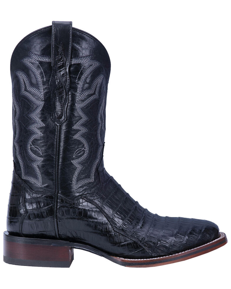 Dan Post Men's Kingsly Black Caiman Western Boots - Wide Square Toe