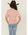 Image #4 - Fornia Girls' Solid Lettuce Edge Short Sleeve Top, Pink, hi-res