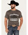 Image #1 - Jack Daniels Men's Vintage Whiskey Logo Short Sleeve Graphic T-Shirt, Charcoal, hi-res