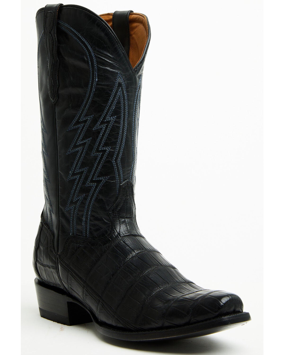 Image #1 - El Dorado Men's Nile Exotic Crocodile Western Boots - Square Toe, Black, hi-res