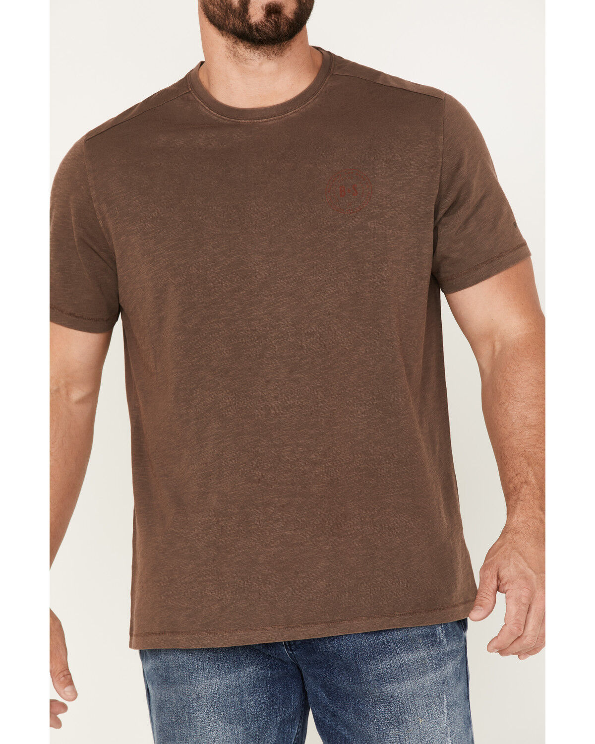Image #3 - Brothers and Sons Men's Wood Logo Graphic T-Shirt, Brown, hi-res