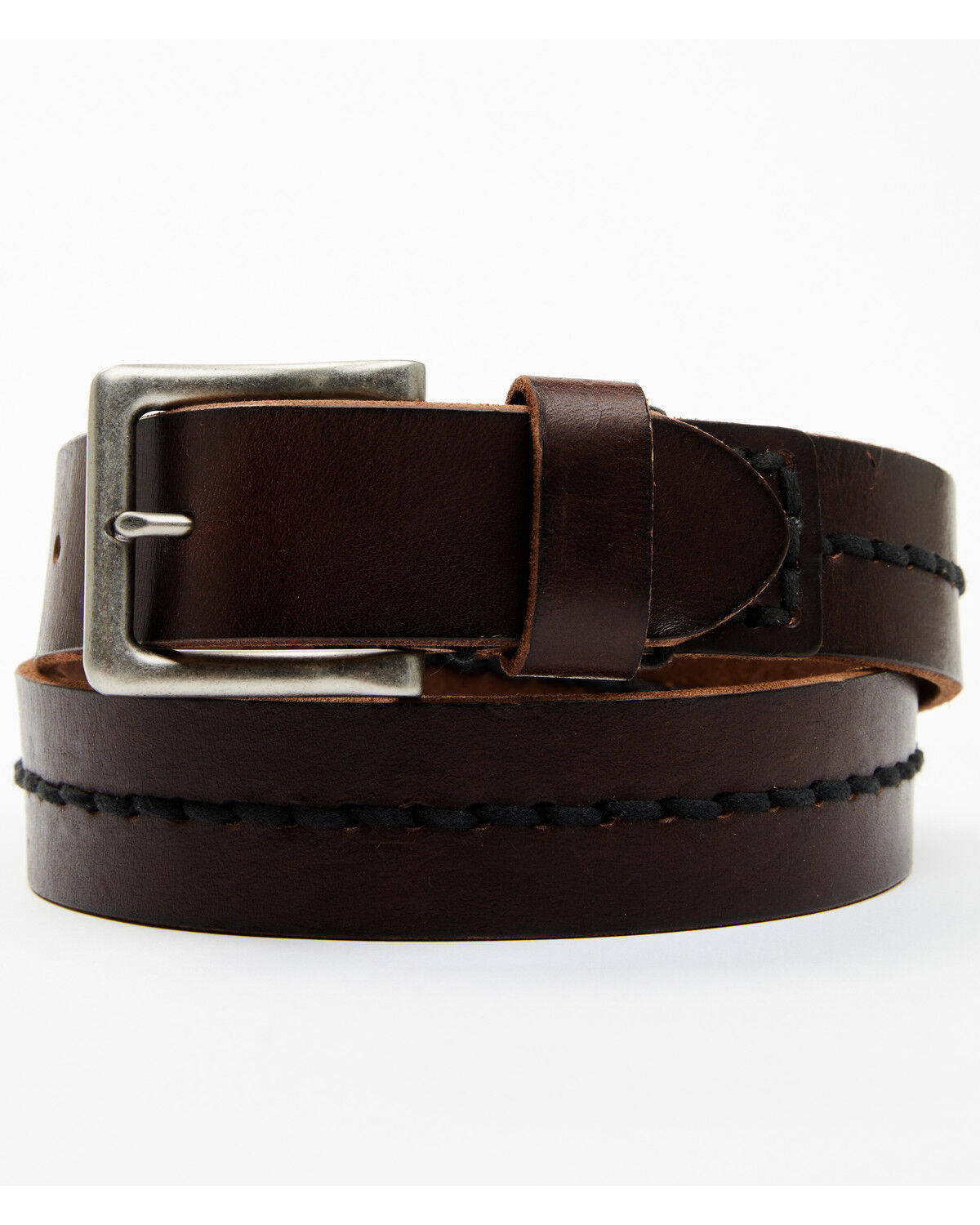 Image #1 - Brothers and Sons Men's Center Woven Detailed Belt, Brown, hi-res