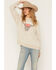 Image #1 - Coors Women's Rhinestone Steer Head Crew Neck Sweatshirt, Tan, hi-res