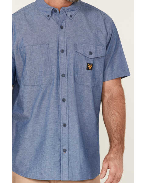 Image #3 - Hawx Men's Short Sleeve Button-Down Work Shirt , Royal Blue, hi-res