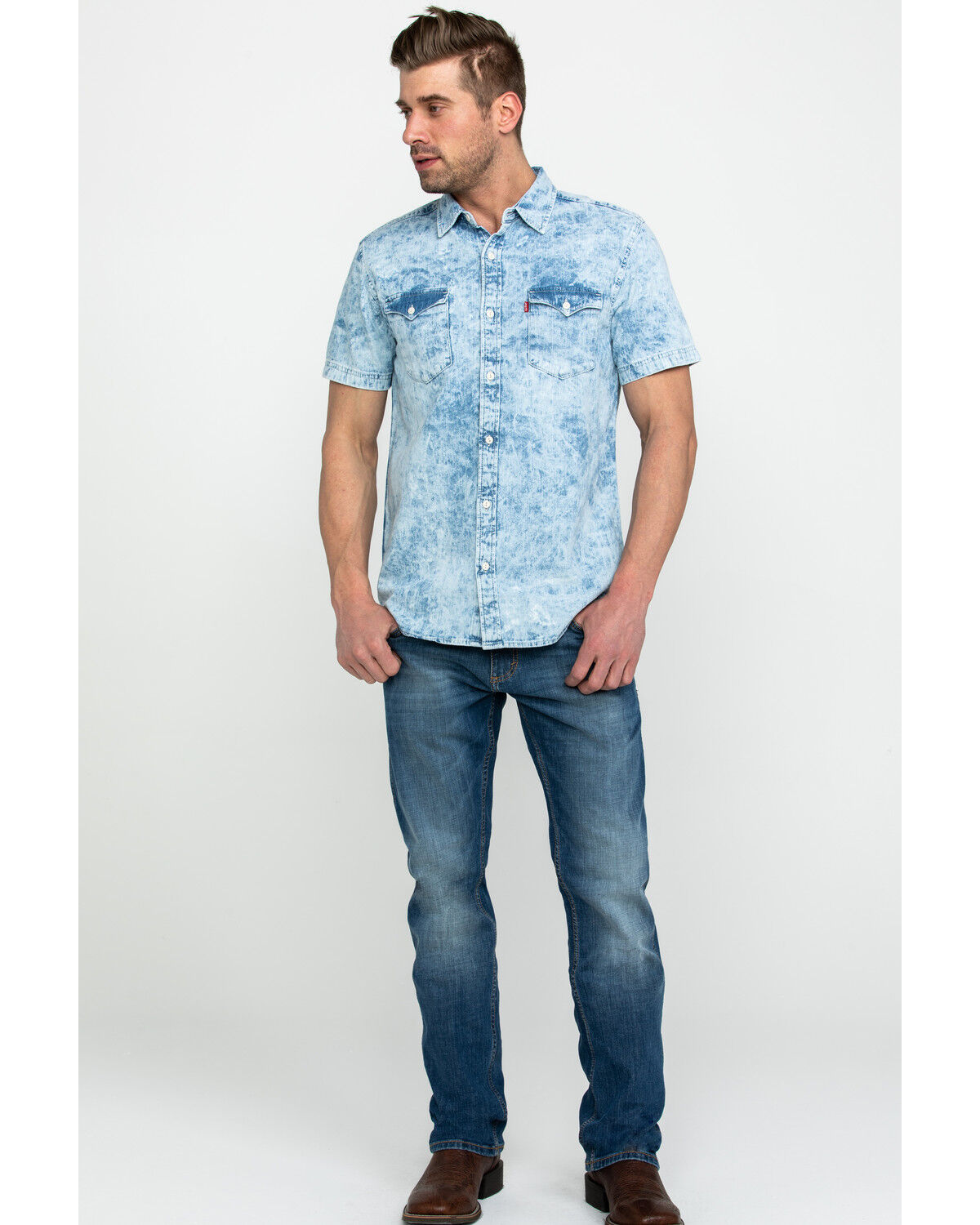 levi's short sleeve western shirt