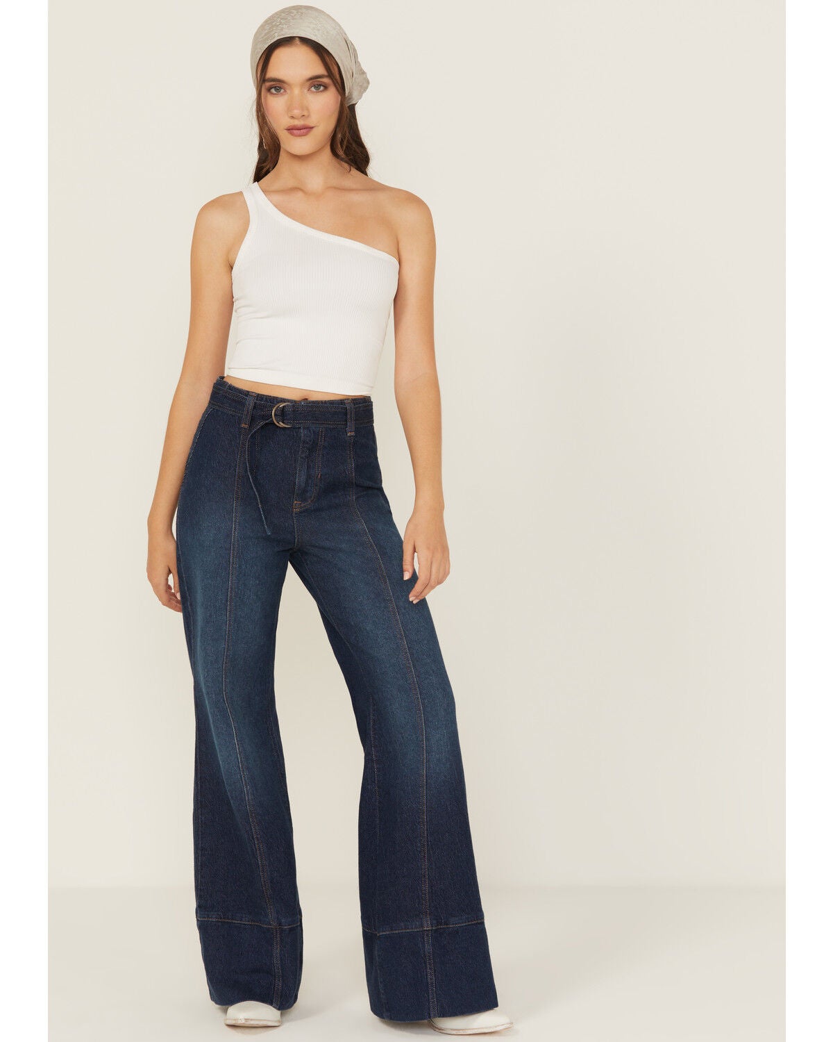 Free People Women's Ryla Dark Wash High Rise Flare Stretch Denim Jeans, Dark Wash, hi-res