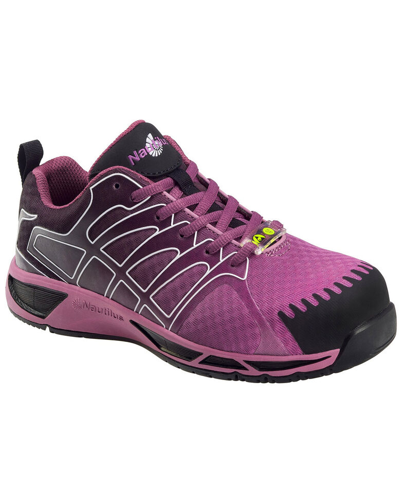 Nautilus Women's Slip Resistant Athletic Work Shoes - Composite Toe, Purple, hi-res
