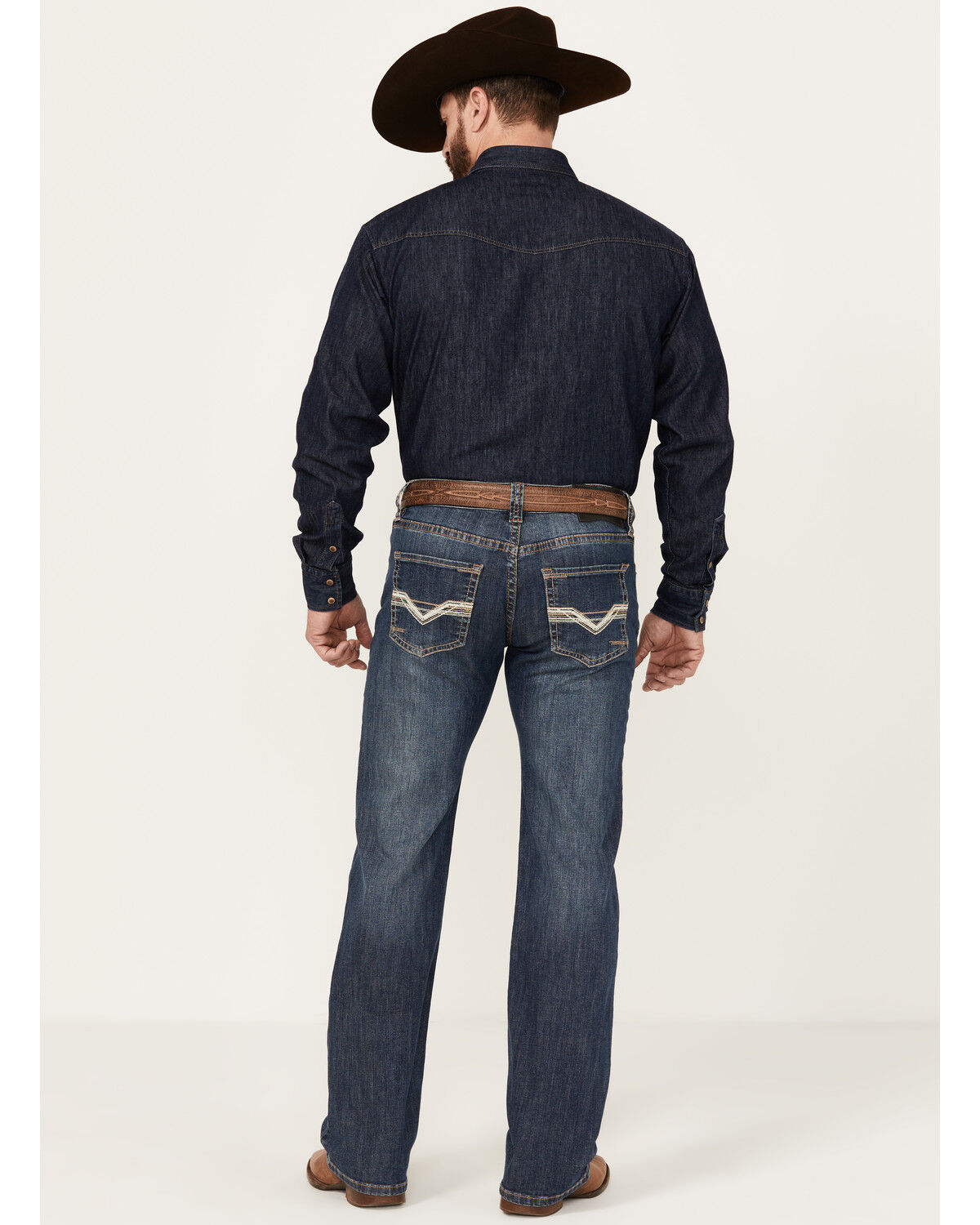 Image #1 - Rock & Roll Denim Men's Medium Wash Pistol Reflex Straight Stretch Denim Jeans, Medium Wash, hi-res