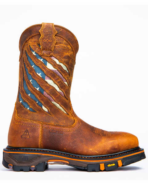 Cody James Men's Flag Western Work Boots - Nano Composite Toe, Brown, hi-res