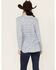 Image #4 - Beyond The Radar Women's Plaid Print Floral Long Sleeve Button-Down Shirt, Blue, hi-res