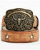 Image #2 - Idyllwind Women's Cordero Longhorn Buckle And Star Cutout Belt, Brown, hi-res