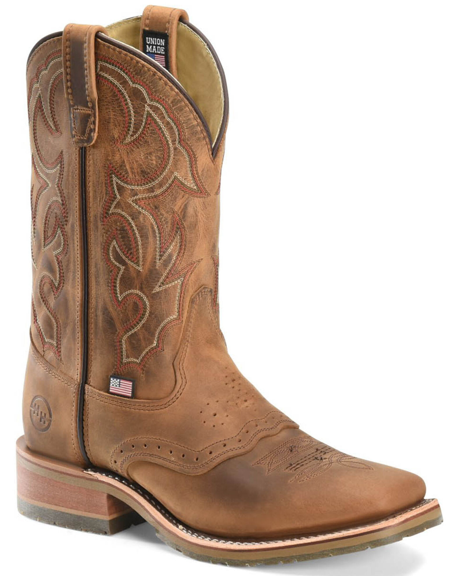 Image #1 - Double H Men's I.C.E. Saddle Vamp Western Work Boots - Broad Square Toe, Tan, hi-res