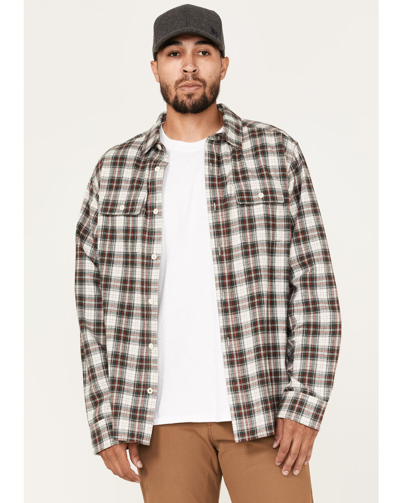 Brothers & Sons Men's Everyday Plaid Long Sleeve Button-Down Western Flannel Shirt , Sand, hi-res