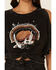 White Crow Women's Night Rainbow Dolly Quote Cold Shoulder Top, Black, hi-res