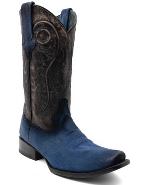 Image #1 - Ferrini Men's Roughrider Western Boots - Square Toe , Black, hi-res