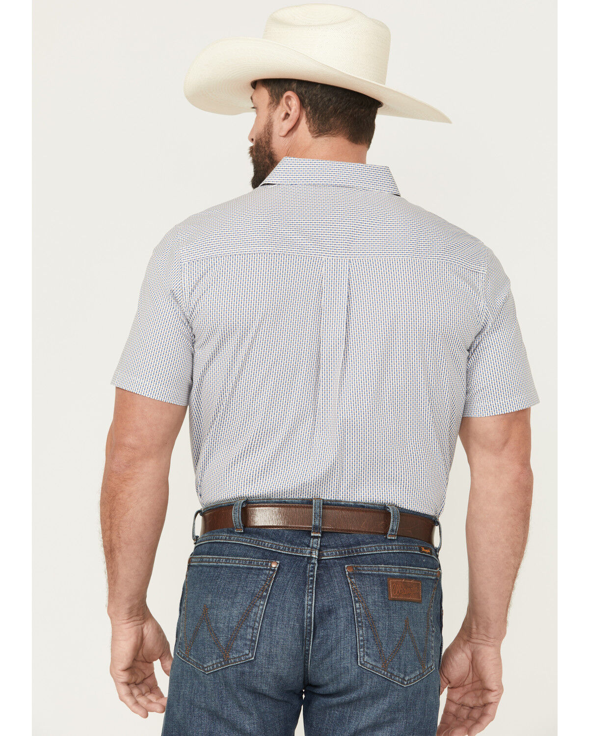 Image #4 - Cody James Men's Salt Lake Geo Print Short Sleeve Button-Down Stretch Western Shirt, White, hi-res