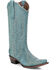 Image #1 - Circle G Women's Embroidered Tall Western Boots - Snip Toe, Turquoise, hi-res
