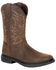 Rocky Men's Worksmart Waterproof Western Work Boots - Composite Toe, Brown, hi-res