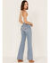 Image #3 - Shyanne Women's Light Wash High Rise Seamed Flare Jeans, Light Wash, hi-res