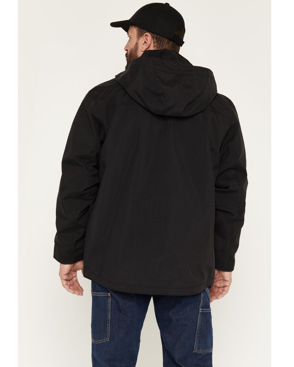 Image #4 - Carhartt Men's Shoreline Storm Defender Loose Heavyweight Zip-Front Work Jacket - Tall, Black, hi-res
