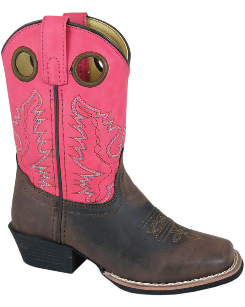 Smoky Mountain Youth Girls' Memphis Western Boots - Square Toe, Brown, hi-res
