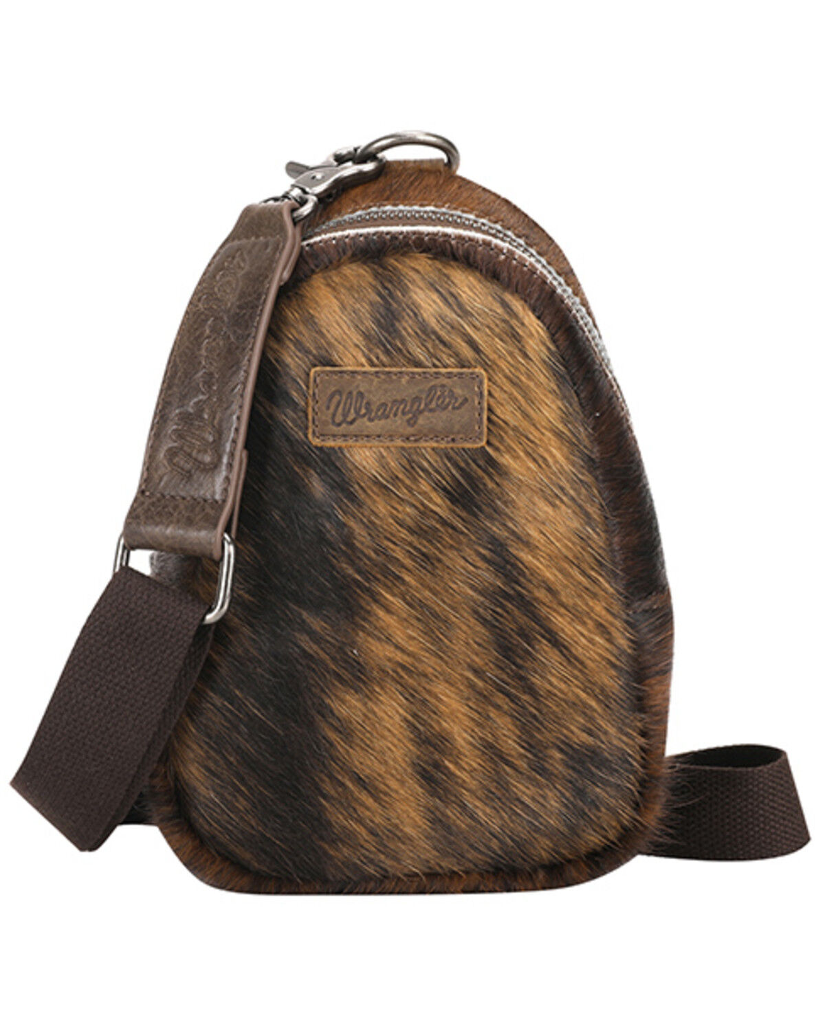 Image #1 - Wrangler Women's Cowhide Sling Bag, Coffee, hi-res