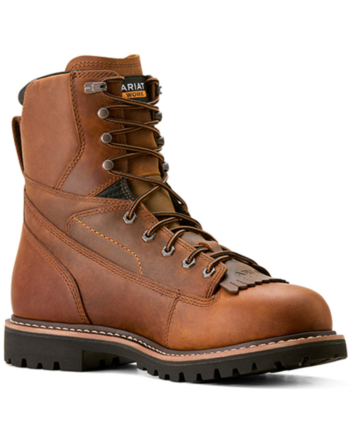 Image #1 - Ariat Men's 8" Longview Shock Shield Waterproof Boots - Soft Toe, Brown, hi-res