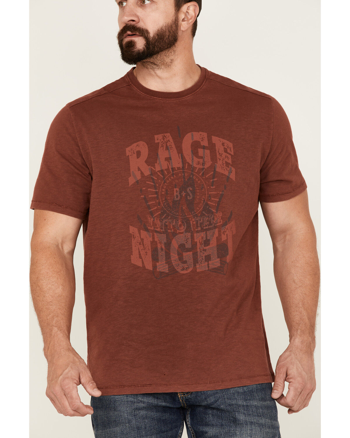 Image #3 - Brothers and Sons Men's Rage Campfire Slub Graphic Short Sleeve T-Shirt, Red, hi-res