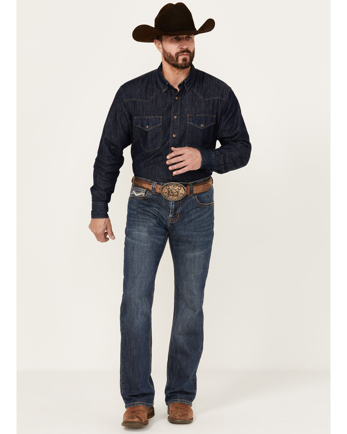 Image #2 - Rock & Roll Denim Men's Medium Wash Pistol Reflex Straight Stretch Denim Jeans, Medium Wash, hi-res
