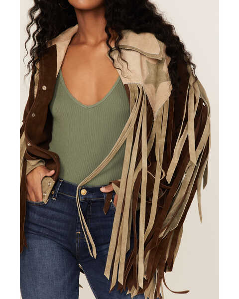 Image #5 - Understated Leather Women's Americana Star Fringe Suede Jacket, , hi-res