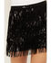 Image #2 - Blue B Women's Metallic Fringe Mini Skirt, Black, hi-res