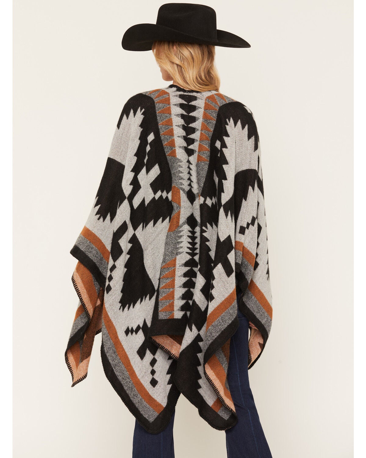 Image #4 - Shyanne Women's Garnet Southwestern Print Shawl, Black, hi-res