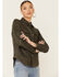 Velvet Heart Women's Olive Faux Leather Shirt Jacket , Olive, hi-res
