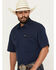 Image #2 - Kimes Ranch Men's Solid Short Sleeve Button-Down Performance Shirt, Navy, hi-res