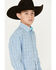 Image #2 - Panhandle Select Boys' Small Plaid Print Long Sleeve Button Down Western Shirt , Turquoise, hi-res