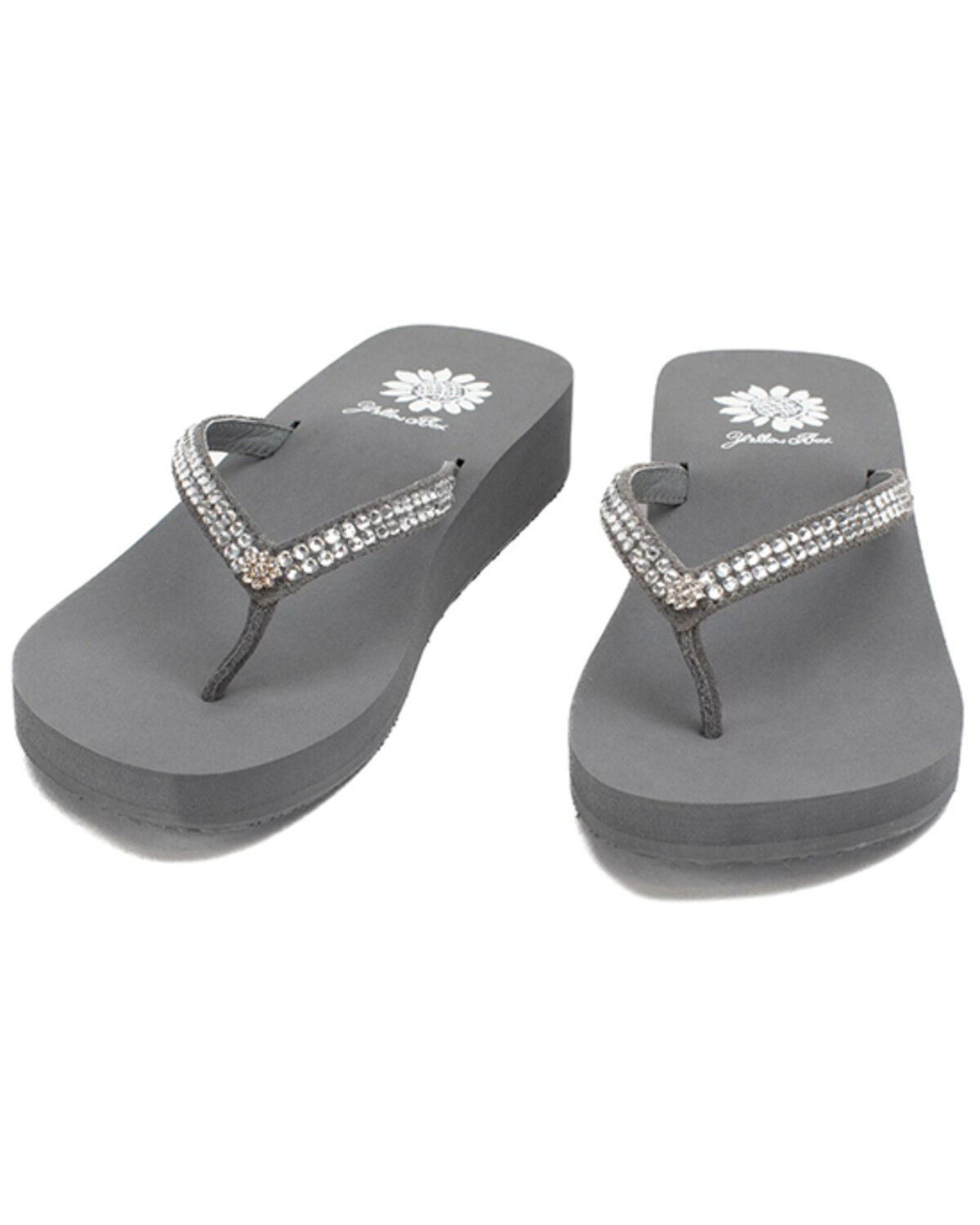 Image #4 - Yellow Box Women's Jello Rhinestone Sandals, Grey, hi-res