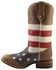 Roper American Flag Cowboy Boots - Square Toe, Blue, hi-res